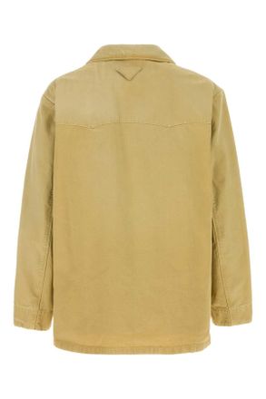Prada Mens Beige Cotton Jacket Corda Exterior: Giubbini