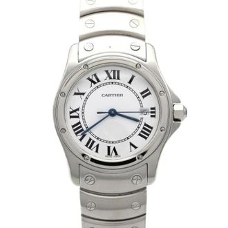 Cartier Vintage, unisex, Wit, ONE Size, Pre-owned Vintage Polshorloge