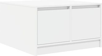 vidaXL Mesa De Centro Con Cajones Blanca 70,5x70x40 Cm Vidaxl