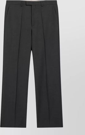 Valentino wool mohair straight-leg pleated tailored trousers