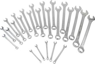 Trade Shop TrAdE Shop Traesio - Kit Set 25 Chiavi Forchetta A Stella Combinate In Acciaio Fisse Poligono Inglesi