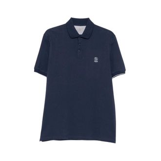Brunello Cucinelli Tops, Heren, Blauw, 2Xl, Polo Shirt