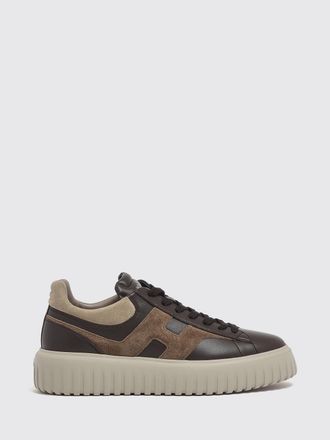 Hogan Sneakers H-Stripes in pelle e suede con logo H e suola platform