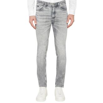 HUGO BOSS Heren, Jeans, Grijs, Maat: W35 Leer