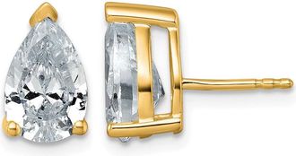 Diamond2Deal 14k Gold 4 ct Pear Lab Grown Diamond Stud Earrings VS Clarity, G-H Color