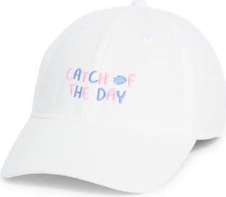 Frasier Sterling Catch Of the Day Canvas Adjustable Baseball Cap in White at Nordstrom Rack