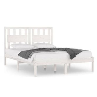 Berkfield Home Bed Frame White Solid Wood Pine 120x200 cm | Size: Small Double