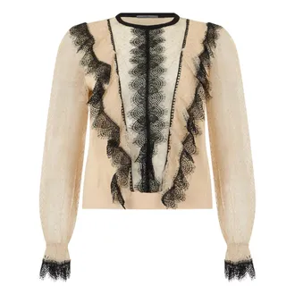 Alberta Ferretti Elegant Top - female - Alberta Ferretti - Blouses - Beige - L - Blouses & Shirts