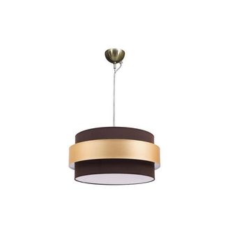 Fabrilamp Colgante Bremen Cuero/marr&oacute;n-oro 3xe27 - Estilo Elegante Y Regx40d - Iluminaci&oacute;n Sofisticada Y Vers&aacute;til