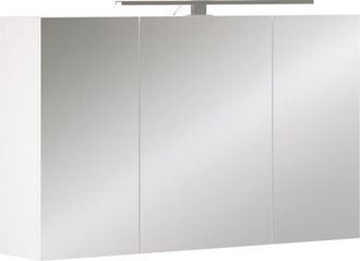 Vicco Mobile a specchio per il bagno Lavio, Bianco, 100 x 60 cm con 3 porte e illuminazione a LED, Vicco