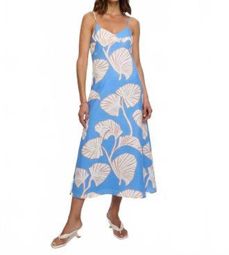 Kivari Ilana Midi Dress In Blue Ivory