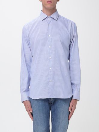 Brooksfield Camicia a righe in cotone strutturato con collo francese
