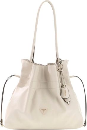 Guess Tassen, Dames, Wit, ONE Size, Leer, Karima Drawstring Tote