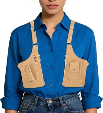 Generic Double Shoulder Armpit Bag - PVC Polyester | Underarm Shoulder Bag | Adjustable Anti-Theft Holster For Outdoor Sports, Travel, Hiking, Commuting, And 