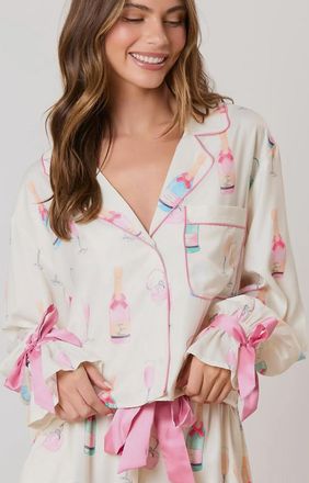 Azura Exchange Champagne Print Pyjama Set