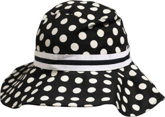 Dolce & Gabbana HAT10011 Polka Dot Cotton Bucket Hat - Black