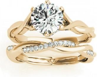 Allurez Diamond 6-Prong Twisted Bridal Set Setting 18k Yellow Gold (0.19ct)