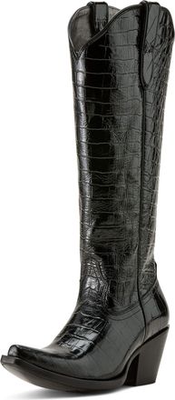 Ariat Womens Casanova X Toe Western Boots in Luxe Caviar Croc Print Leather, B Medium Width, Size 6.5, by Ariat