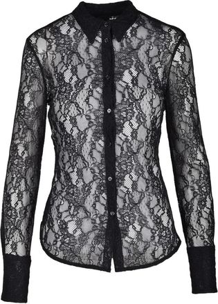 Pinko Sheer Lace Black Shirt