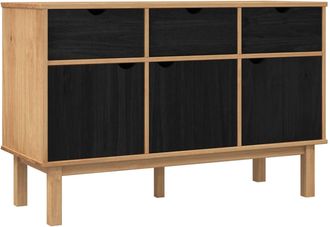 vidaXL Aparador Otta Marr&oacute;n Y Negro 114 X 43 X 73,5 Cm Vidaxl