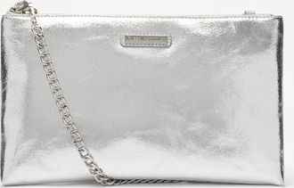 Russell & Bromley HOLD ME Womens Silver Leather Zip Clutch