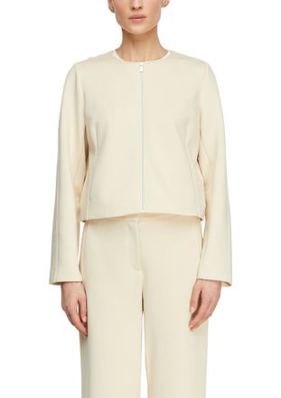 Comma Kurzjacke COMMA, Damen, Gr. 34, bone beige, Jacken Kurzjacke, aus weicher Scuba-Qualit&auml;t - elastisch