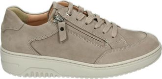Hartjes Sportieve Lage Damesschoenen Taupe Nubuck - Dames - Sneakers - Beige - 41 EU - Leer - Schoenen