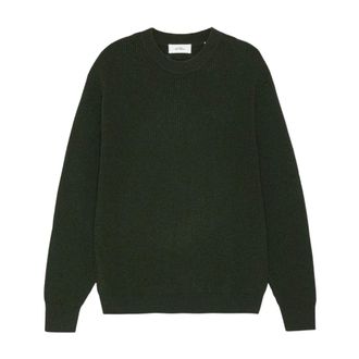 Les Deux Truien & Vesten, Heren, Groen, M, Wol, Wool Rib Roundneck Knit