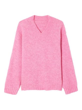 American Vintage V-neck ribbed east jumper - Pink