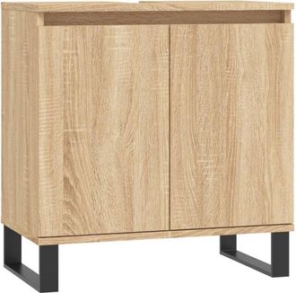 vidaXL Armario de baño madera de ingeniería roble Sonoma 58x33x60 cm Vidaxl