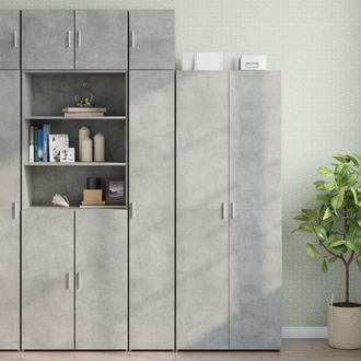 Berkfield Home Slim Storage Cabinet Concrete Grey 30x42.5x225 cm Engineered Wood