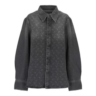 Marine Serre Heren, Overhemden, Grijs, Maat: XL Denim