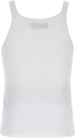 Fendi Womens White Cotton Sleeveles T-Shirt