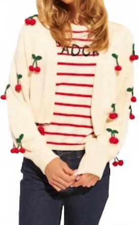 John & Jenn Ezra Cardigan In Cherry Pop