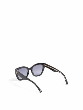 Tommy Hilfiger Womens 1980/s Logo Acetate Sunglasses In Black