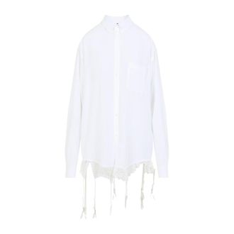 Balenciaga Shirts, female, White, Size: 2XS Lace Shirt
