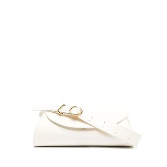 Jil Sander Tassen, Dames, Wit, ONE Size, Leer, Cannolo Schoudertas