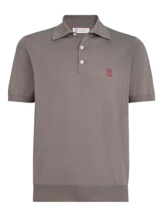 Brunello Cucinelli Poloshirt met geborduurd logo - Grijs