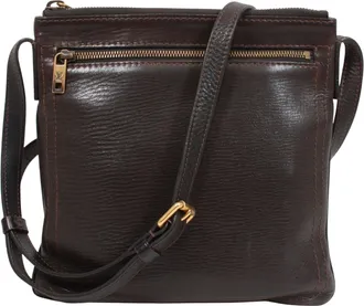 Louis Vuitton Brown Leather Pochette Shoulder Bag (Pre-Owned)