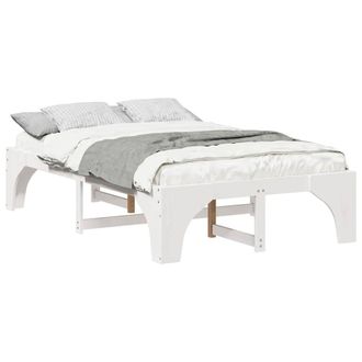 Berkfield Home Stylish Floor Bed Frame with Storage White 120 x 200 cm Solid pin