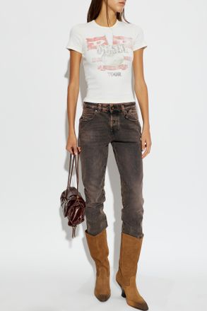 Diesel T-shirt T-MARSY-RIB, Womens, White