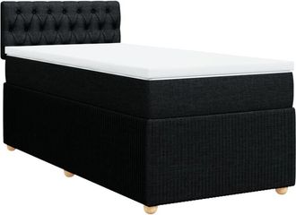 vidaXL Cama Box Spring Con Colch&oacute;n Tela Negro 90x200 Cm Vidaxl
