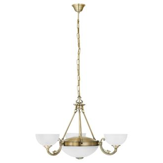 Loops Pendant Light Colour Bronzed Shade White Satin Glass Bulb E14 E27 3x40W 2x60W