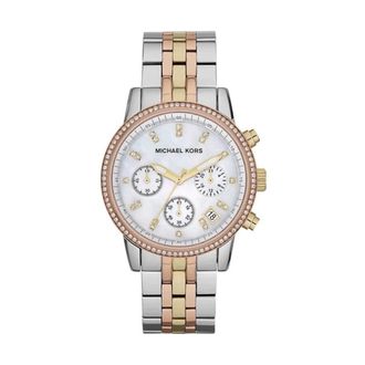 Michael Kors Accessoires, Dames, Grijs, ONE Size, Ritz Chronograph Horloge