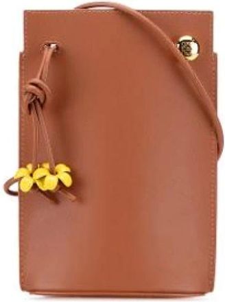Loewe Pre-owned Bucket Bags, female, Brown, Size: ONE SIZE Pre-owned Leather Bucket Bag