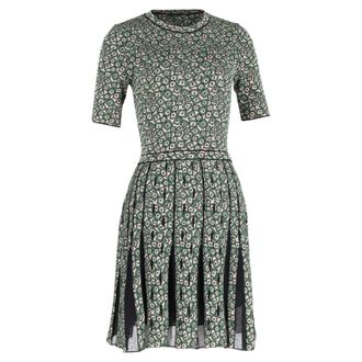 Missoni M Missoni Patterned Jacquard Knit Dress in Green Polyamide