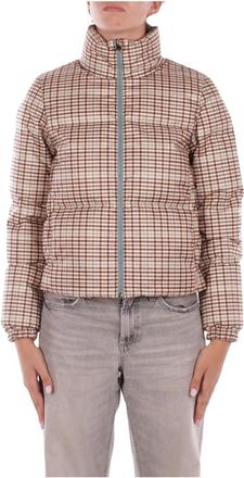 Woolrich Donzen Jas in Tweelaagse Stof - Dames - Winterjassen - Bruin - S - Leer - Jassen