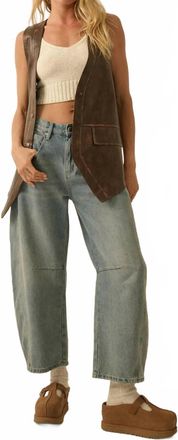 Promesa Faux Leather Snap-Front Vest In Espresso