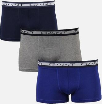 GANT Mens GANT 3-Pack Core Boxer Trunks, Light Grey Melange - Grey/Black - Size: 32/30/31