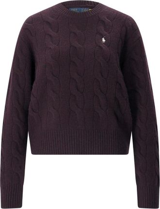 Polo Ralph Lauren Round-neck Truien - Dames - Ronde hals truien - Paars - M - Wol - Truien & Vesten